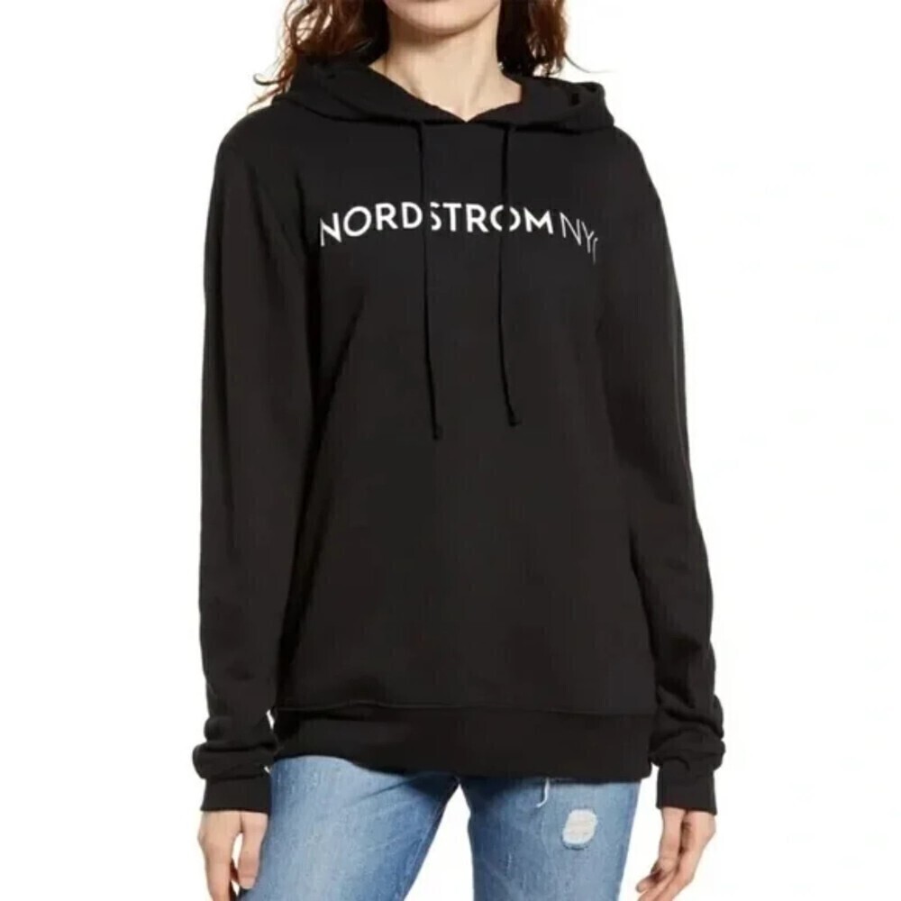 Nordstrom NYC Wink Emoji Graphic Women's Hoodie Sweatshirt size XXS NWTs